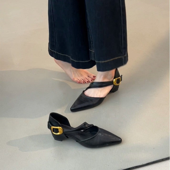 Damen elegante Slingback-Pumps mit modischem Riemchen und stabiler Sohle R&B