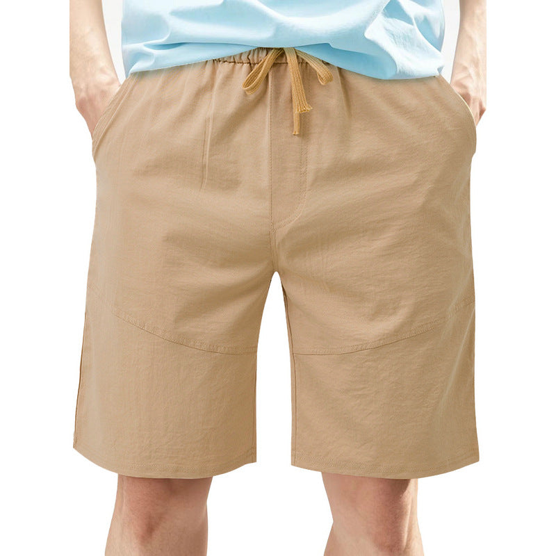 Herren nan knielange Leinenmix-Shorts mit elastischem Kordelzugbund und seitlichen Schubtaschen R&B