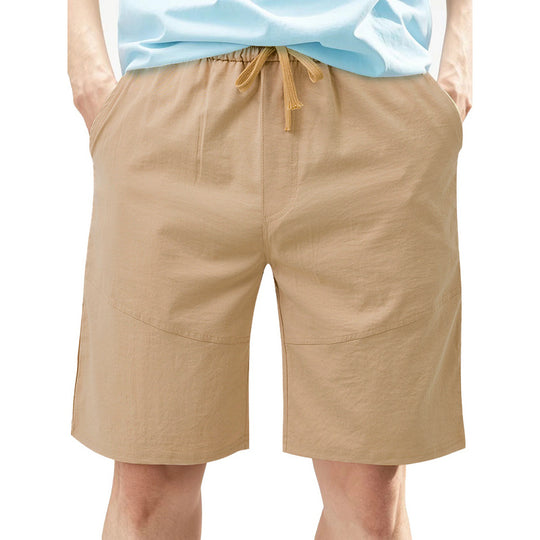 Herren nan knielange Leinenmix-Shorts mit elastischem Kordelzugbund und seitlichen Schubtaschen R&B