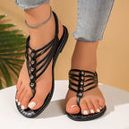 Damen Riemchen-Zehentrennersandalen mit modischem Schmuckdetail R&B