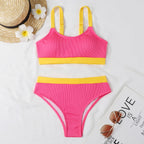 Damen Bikiniset mit raffiniertem Rippdesign und verstellbaren Trägern R&B