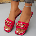 Damen Komfortable Sandalen mit funkelndem Kettenakzent