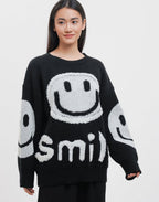 Damen gemütlicher Oversize-Pullover mit lässigem Grafikdesign R&B