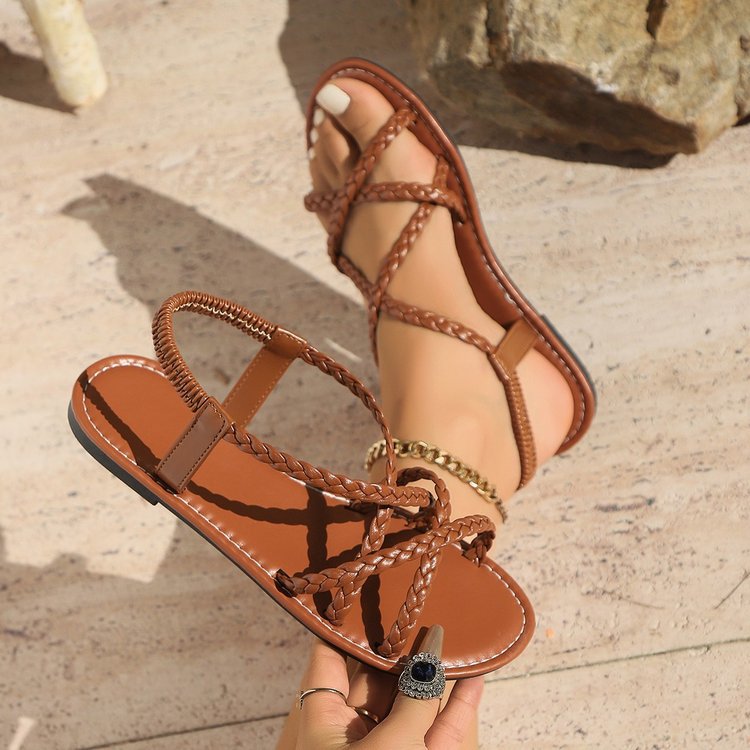 Damen Geflochtene Riemensandalen mit anatomischer Fußbett R&B