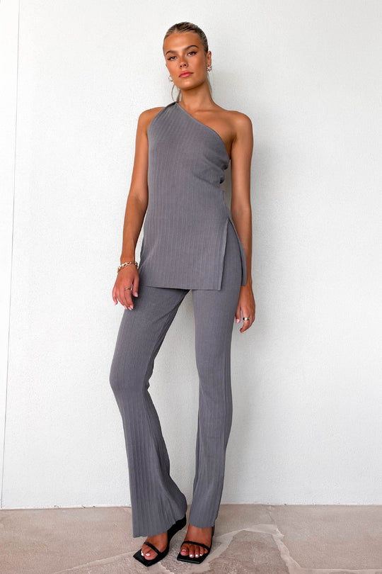 Damen lässiges asymmetrisches Oberteil mit passender Hose R&B