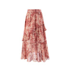 Damen Maxi-Rock mit voluminösem Stufendesign R&B