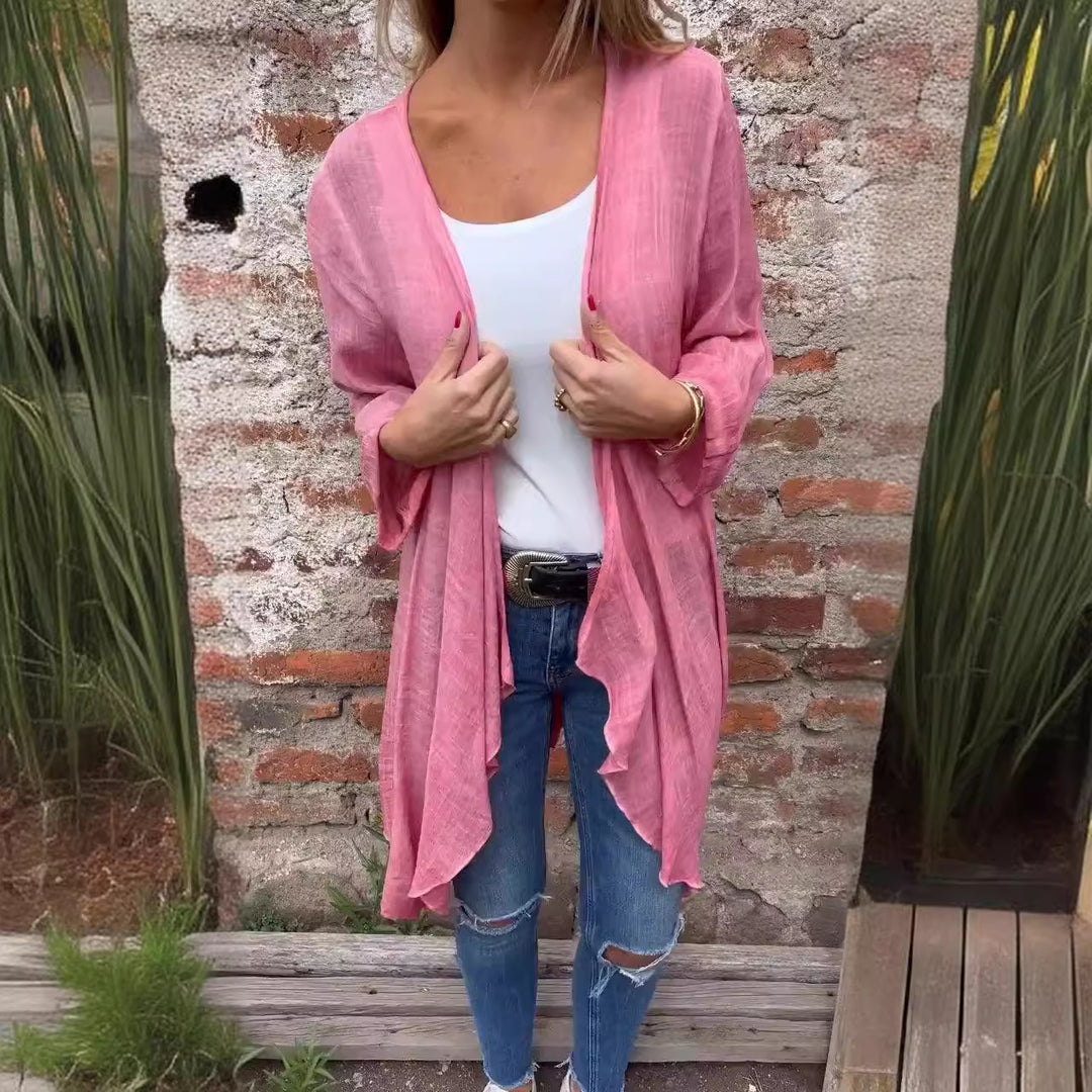 Damen lässige Langarmjacke aus luftiger Sommerqualität R&B