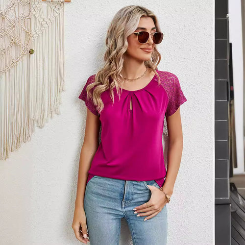 Damen T-Shirt mit Spitzendetails R&B
