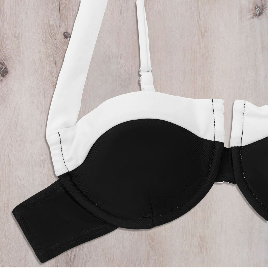 Damen Bandeau-Bikini mit trendigem Aufbau und verstellbaren Trägern R&B