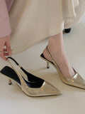 Damen elegante Slingback Pumps mit spitzem Design R&B