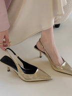 Damen elegante Slingback Pumps mit spitzem Design R&B