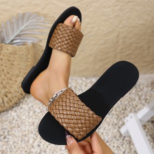 Damen modische Riemchen-Sandalen aus geflochtenem Material R&B