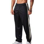 Herren Atmungsaktive Sporthose mit Seitentaschen und dekorativem Streifen R&B