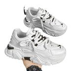 Damen Sportliche Chunky Sneakers mit innovativer Schnürtechnik R&B