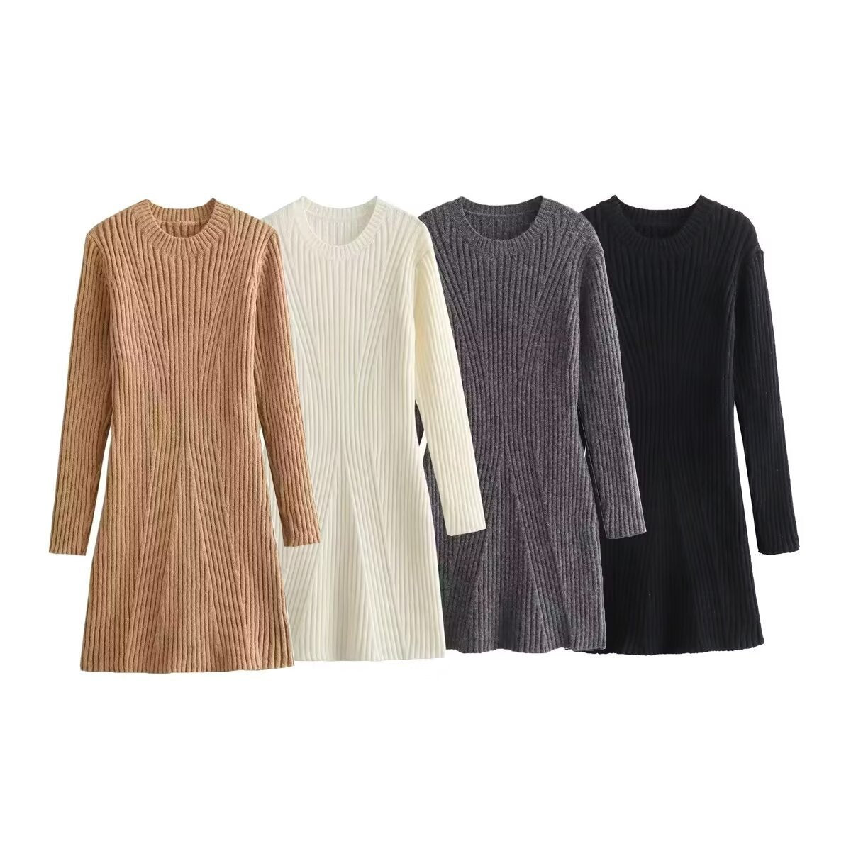 Damen Strickkleid mit modernem Rippendesign R&B
