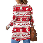 Damen Gemusterter Winterpullover mit Rundhalsausschnitt R&B