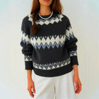 Damen Strickpullover mit grafischem Muster und weichem Material R&B