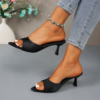 Damen elegante High Heel Pantoletten R&B