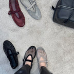 Damen elegante Riemchen-Ballerinas mit modischem Glitzereffekt R&B