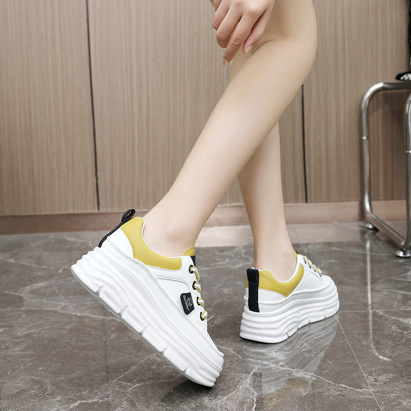 Damen sportliche Plateau Sneakers mit innovativer Dämpfung und atmungsaktiver Mesh-Oberfläche R&B