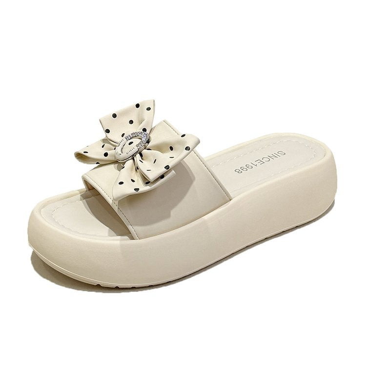 Damen elegante Plateau-Sandalen mit Schleifenverzierung R&B
