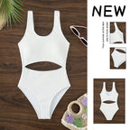 Damen Einteiler Badeanzug mit raffiniertem Cut-Out-Design und sportlichem Schnitt R&B