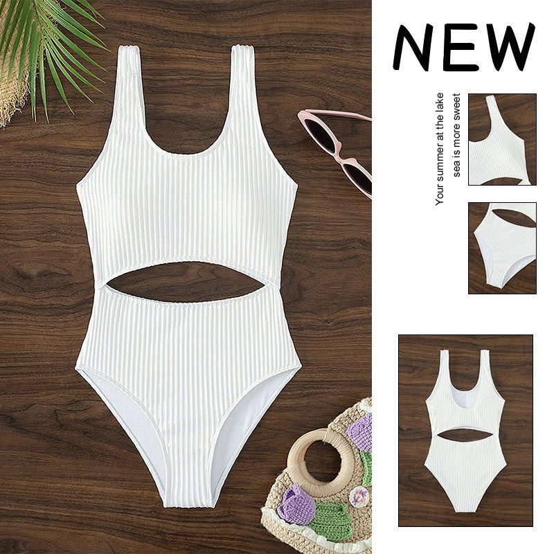 Damen Einteiler Badeanzug mit raffiniertem Cut-Out-Design und sportlichem Schnitt R&B