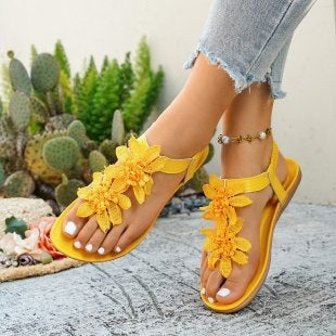 Damen Riemchen-Sandalen mit floralen Applikationen R&B