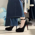 Damen elegante Absatzschuhe mit zartem Knöchelriemen R&B