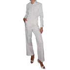 Damen Eleganter Jumpsuit mit weitem Bein und klassischem Kragen R&B