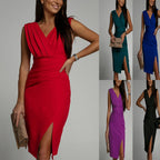 Damen Elegantes Kleid mit schmaler Silhouette und Wickeldetails R&B