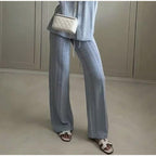 Damen elegante Strickhose mit Strukturmuster R&B