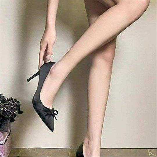 Damen elegante spitze High Heel Pumps mit zierlichem Schleifendetail R&B