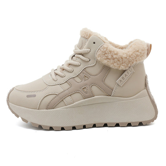 Damen Hochschnitt Sneakers mit warmem Fleece-Innenfutter und rutschfester Laufsohle R&B