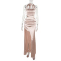 Damen Maxikleid mit raffinierten Rüschendetails und tiefer Taille R&B