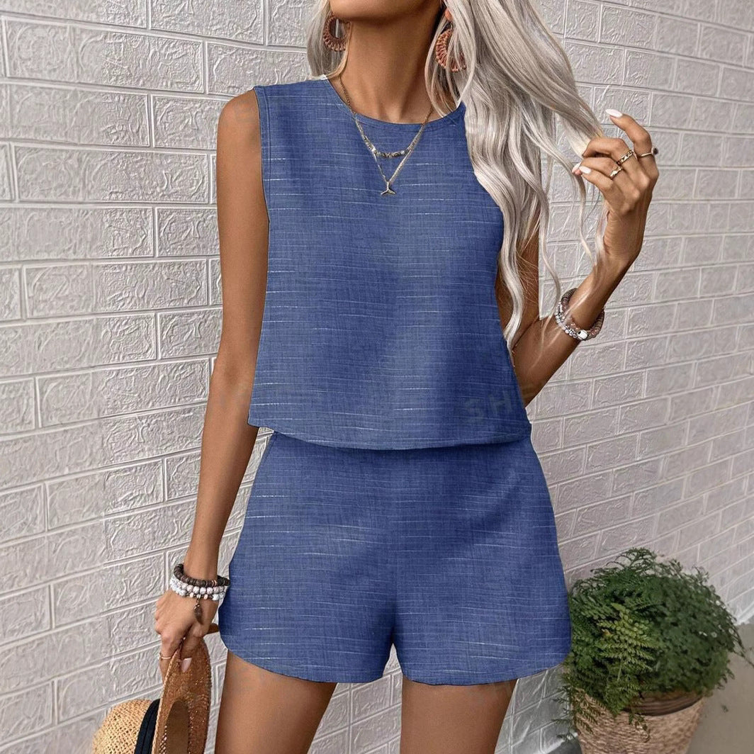 Damen lässiges Sommerliches Twinset aus leichtem Material