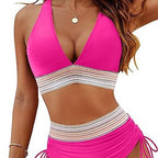 Damen Hochtailliertes Bikini-Set mit verstellbaren Trägern R&B