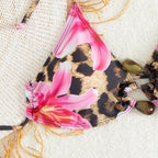 Damen Triangel-Bikini-Set mit floralem Leo-Muster R&B