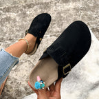 Damen Komfortable Clogs mit Schickem Riemen R&B