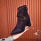Damen modische Ankle Boots mit Reißverschluss und Mesh-Einsätzen
