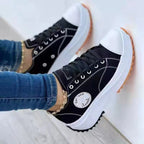 Damen Sportliche Canvas Sneakers im urbanen Design mit Gummisohle R&B
