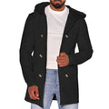 Herren modische Jacke mit Kapuze und doppelter Knopfleiste R&B