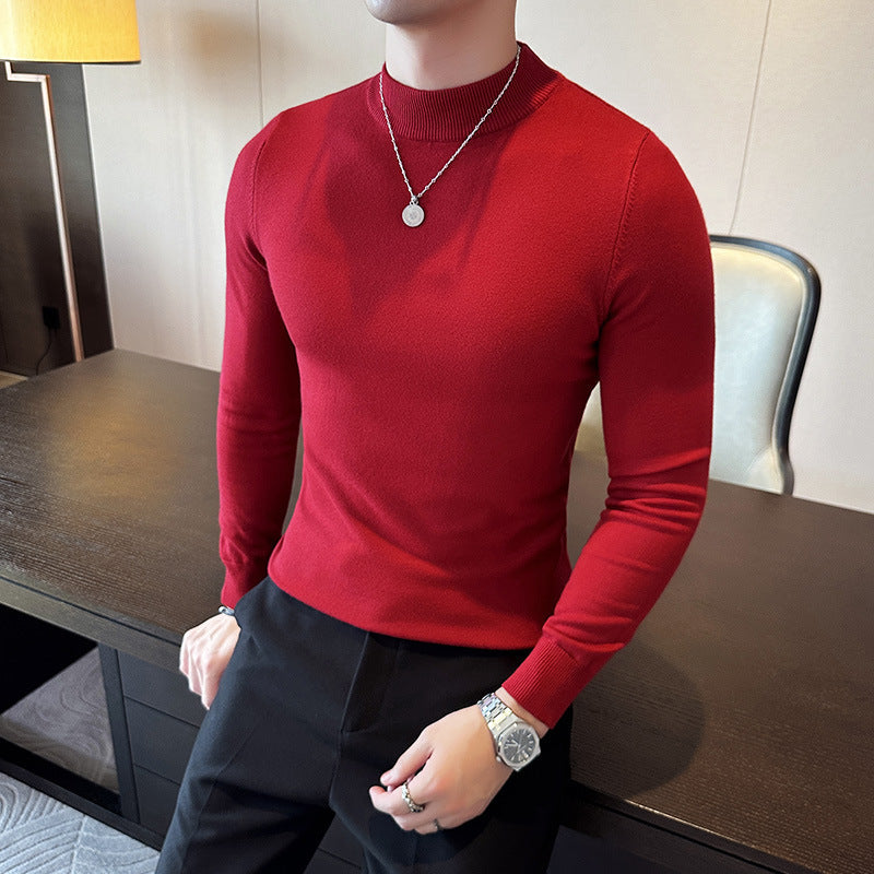 Herren modischer Pullover mit hohem Kragen und eleganter Passform R&B