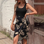 Damen Wickelkleid mit floralem Muster und asymmetrischem Saum R&B