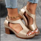 Damen Komfortable Wedge-Sandaletten mit verstellbarem Riemendesign und ergonomischem Fußbett R&B