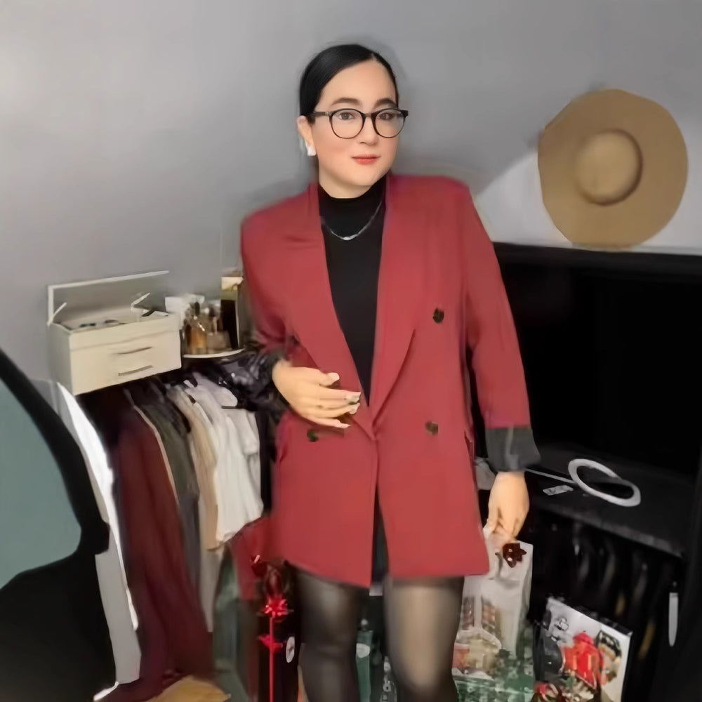 Damen Elegante Doppelreiher-Blazerjacke R&B