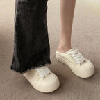 Damen Bequeme Sneaker aus hochwertigem Material mit elastischen Schnürsenkeln