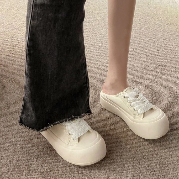 Damen Bequeme Sneaker aus hochwertigem Material mit elastischen Schnürsenkeln