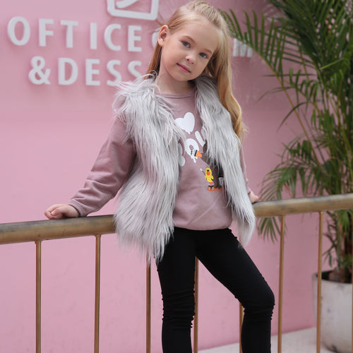 Damen Flauschige Kunstpelzweste mit offenem Schnitt R&B