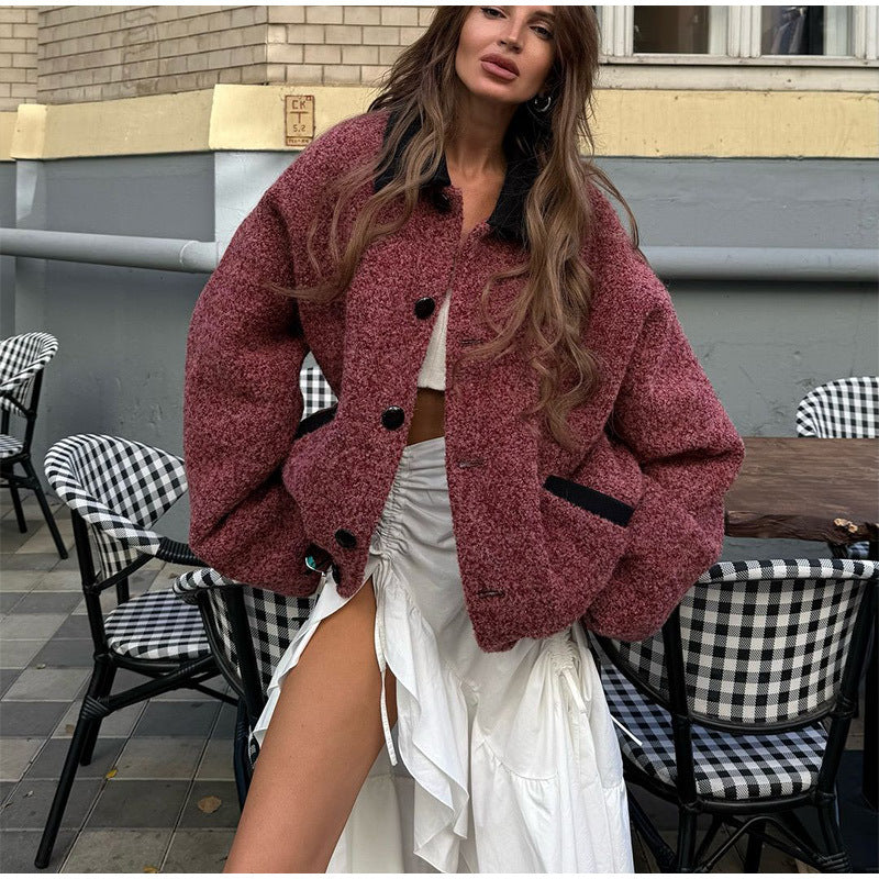 Damen oversized Wolljacke R&B